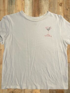 Z Supply tee with embroidered martini and “Extra Dirty” detail. Tagged Medium